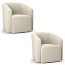 Ver imagem 1 de Kit 2 Poltronas Stella Max Bouclê Bege Base Giratória - D'Rossi