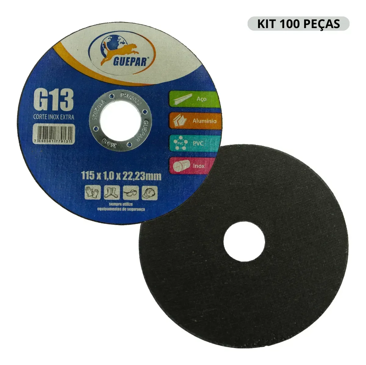 Kit de 10 Disco de Corte 115x1,0x22,23 Mm Aço Inox - G13 - 2