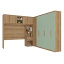 Ver imagem 2 de Guarda-Roupa Casal Modular em L 6 Portas com Cabeceira Milan Marrom/Capuccino/Menta