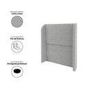 Ver imagem 2 de Cabeceira Solteiro Estofada Ideal para Cama Box 100cm Linho - Cinza