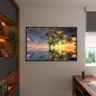 Quadro Decorativo Tela Canvas Paisagem Arvore da Vida Com Moldura e Vidro Preto - 100x70 cm - 3