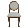 Kit 6 Cadeiras Medalhão Contemporânea Verniz Imbuia e Linho Bege Claro Soberati Cadeira Medalhão Con - 4