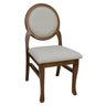 Kit 6 Cadeiras Medalhão Contemporânea Verniz Imbuia e Linho Bege Claro Soberati Cadeira Medalhão Con - 2