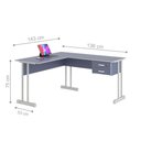 Ver imagem 2 de Mesa em L com 2 Gavetas Rael Azul