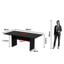 Ver imagem 2 de Mesa de Reunião para Escritório Retangular 180x90cm ME4203 Preto Tecnomobili