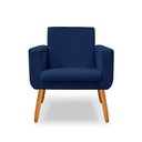 Ver imagem 3 de Kit 2 Poltrona Anita +puff Redondo Pés Palito Decorativo-me Ecommerce:azul Marinho