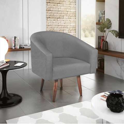 Poltrona Decorativa Sala de Estar Recepção Luiza Pés Palito Suede - Doce Sonho Móveis POLTRONAS POLT