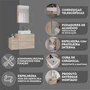 Ver imagem 6 de Conjunto Gabinete Banheiro Nivus 80cm (armário + Cuba + Espelheira) Madeirado Inteiro