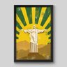 Quadro Cristo Brasileiro - 45x30cm - Moldura Padrão Preto - 1