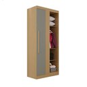 Ver imagem 3 de Guarda-roupa Solteiro Modulado Freyr 1 Porta Jequitibá/granizo - Pnr Móveis