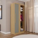 Ver imagem 1 de Guarda-roupa Solteiro Modulado Freyr 1 Porta Jequitibá/granizo - Pnr Móveis