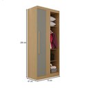Ver imagem 4 de Guarda-roupa Solteiro Modulado Freyr 1 Porta Jequitibá/granizo - Pnr Móveis