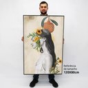 Ver imagem 2 de Quadro Decorativo em Canvas Abstrato Face Flowers - Moldura Preta - 120 x 80cm