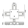 Emenda T Conector em T para Trilho Eletrificado Embutir Opus Preto - 2