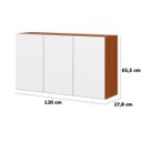 Ver imagem 4 de Armário Aéreo 100% Mdf 3 Portas 120 Cm Claire Cinamomo/branco