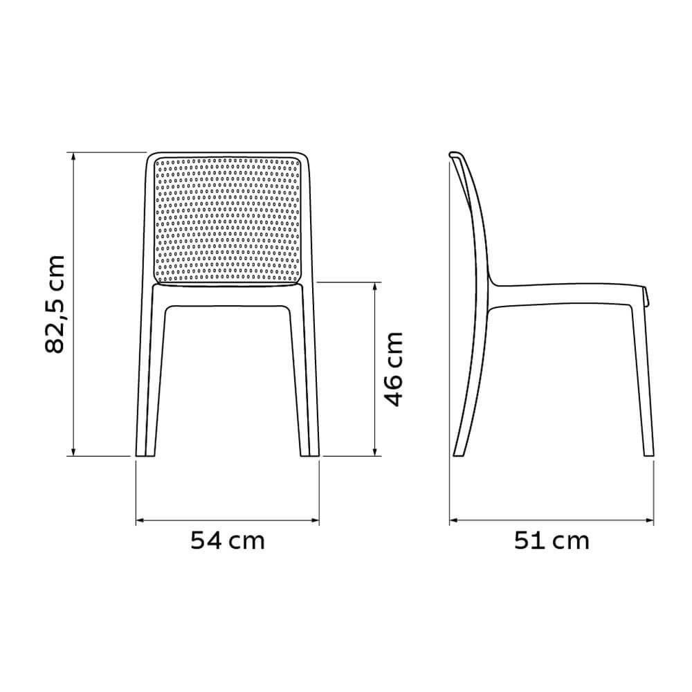 Kit 4 Cadeiras Tramontina Isabelle em Polipropileno e Fibra de Vidro Preto 92150009 - 8