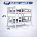 Ver imagem 4 de Beliche Solteiro Capri 100% MDF Cor Branco Vira Duas Cama com Grade e Escada Design Moderno