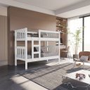 Ver imagem 4 de Beliche Solteiro Capri 100% MDF Cor Branco Vira Duas Cama com Grade e Escada Design Moderno