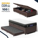 Ver imagem 2 de Cama Box Baú + Colchão Gazin de Espuma D28 Pillow Top Ortoblack + Auxiliar de Espuma Solteiro