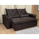 Ver imagem 1 de Sofá Retrátil Reclinável 2,50 M Marrom 200 Athenas