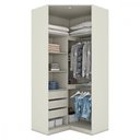 Ver imagem 2 de Guarda Roupa Modulado Canto Closet Predileto 2 Portas com Espelho Areia/Jequitibá - Móveis Henn