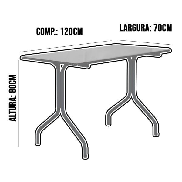Conjunto Mesa Preta 70x120 com 4 Cadeiras Café:Preto - 1