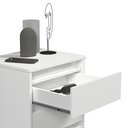 Ver imagem 4 de Mesa de Cabeceira para Quarto Retrô Wood 3 Gavetas Pés Palito em Plástico - Branco