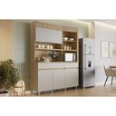 Ver imagem 1 de Cozinha Compacta Realeza C/ 4 Portas 5 Nichos e 2 Gavetas 160cm Carvalho/greice - Nesher