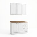 Ver imagem 2 de Cozinha Compacta Modulada 2 Peças 100% MDF com Armário Aéreo e Balcão com Tampo 120cm Branca Emily