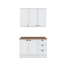 Ver imagem 3 de Cozinha Compacta Modulada 2 Peças 100% MDF com Armário Aéreo e Balcão com Tampo 120cm Branca Emily