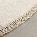 Ver imagem 7 de Tapete Redondo Sala Quarto 100% Algodão Estampa Zigzag Franja Lavável Antiderrapante Decoração Boho