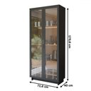 Ver imagem 4 de Cristaleira Afrodite 2 Portas 1 Gaveta Preto Fosco/noce Milano - Panorama Móveis