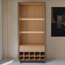 Ver imagem 5 de Cristaleira Afrodite 2 Portas 1 Gaveta Preto Fosco/noce Milano - Panorama Móveis