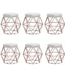Ver imagem 1 de Kit 6 Puffs Decorativos Aramado Vanessa-Corino Branco