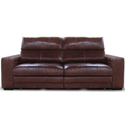 Sofá Naveen Retrátil Reclinável 2 Lugares Couro Mogno 230cm - 69966