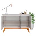 Ver imagem 3 de Aparador para Sala Buffet Classic 3 Portas Off White - Imcal