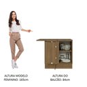 Ver imagem 6 de Balcão de Canto Madesa Lux 1 Porta 60 cm Profundidade (Com Tampo) Rustic/Cinza