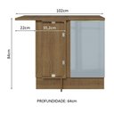 Ver imagem 3 de Balcão de Canto Madesa Lux 1 Porta 60 cm Profundidade (Com Tampo) Rustic/Cinza