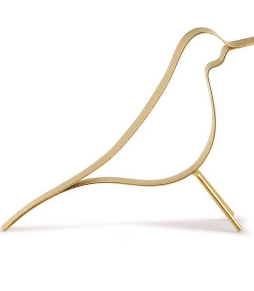 Enfeite Decorativo "Pássaro" em Metal Dourado 19x7 cm - D'Rossi - 2