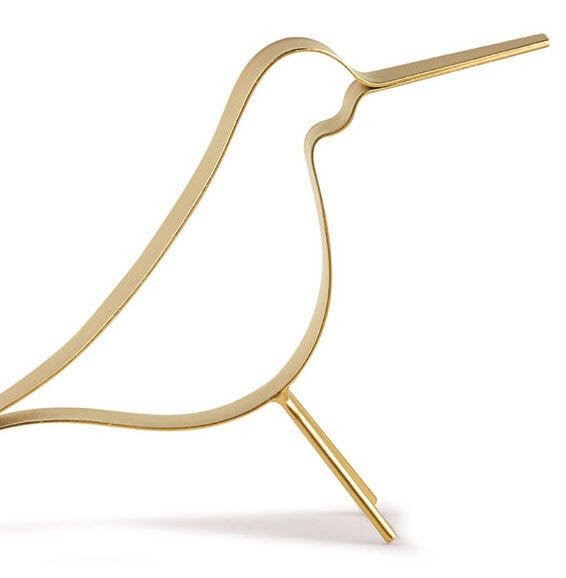 Enfeite Decorativo "Pássaro" em Metal Dourado 19x7 cm - D'Rossi - 3