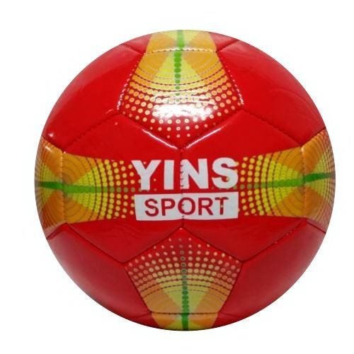 Bola de Futebol Campo Couro Sintético n.5 Vermelha Yins - 1