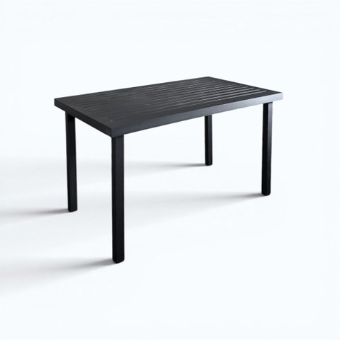 Mesa de Alumínio Ripado Retangular 1,50x0,80 - Área Externa:Preto