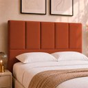 Ver imagem 1 de Cabeceira Classic Casal 140cm para Quarto Cama Decorativa Moderna Elegante Suede Terracota