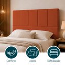 Ver imagem 3 de Cabeceira Classic Casal 140cm para Quarto Cama Decorativa Moderna Elegante Suede Terracota