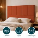 Ver imagem 3 de Cabeceira Classic Casal 140cm para Quarto Cama Decorativa Moderna Elegante Suede Terracota