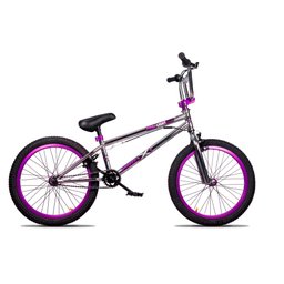 Bicicleta Aro 20 Pro X Bmx - Freelight - Cromada e Roxo Pro-X - 2