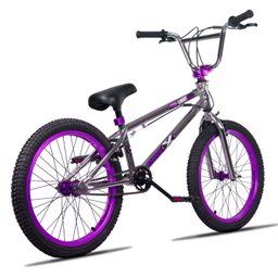 Bicicleta Aro 20 Pro X Bmx - Freelight - Cromada e Roxo Pro-X - 1