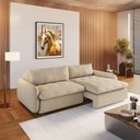 Ver imagem 1 de Sofá 3 Lugares Pollo Horse Retrátil Linho Palha 230cm