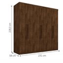 Ver imagem 3 de Guarda Roupa Casal Paris 6 Portas de Bater 4 Gavetas MDF Malbec Framar