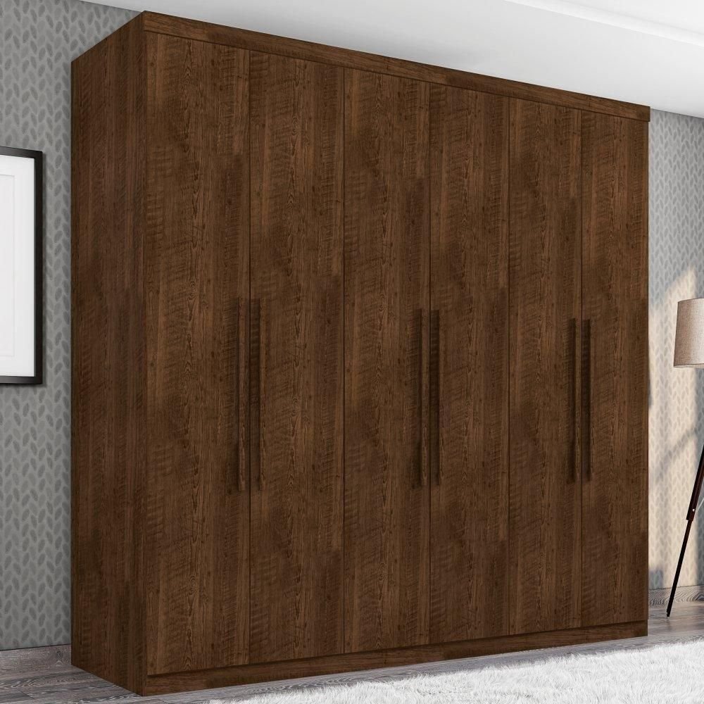 Guarda Roupa Casal Paris 6 Portas de Bater 4 Gavetas MDF Malbec Framar ...